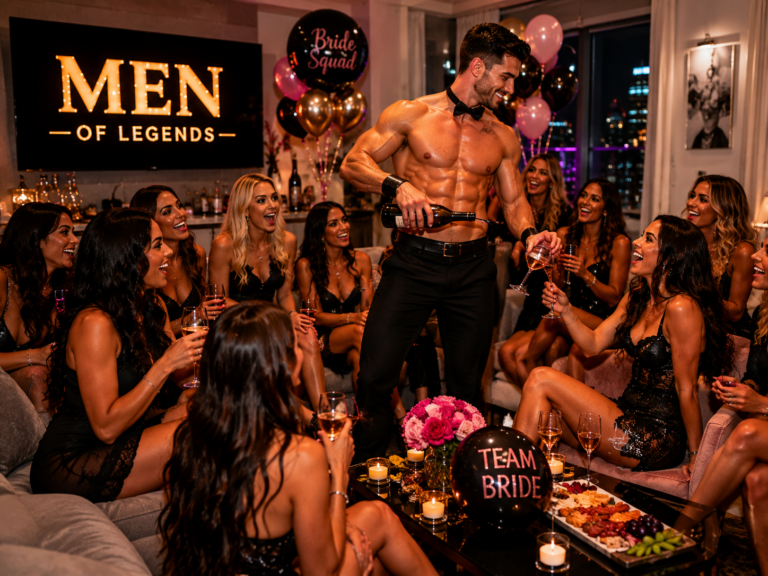 Men of Legends Shirtless waiter in a private party experience