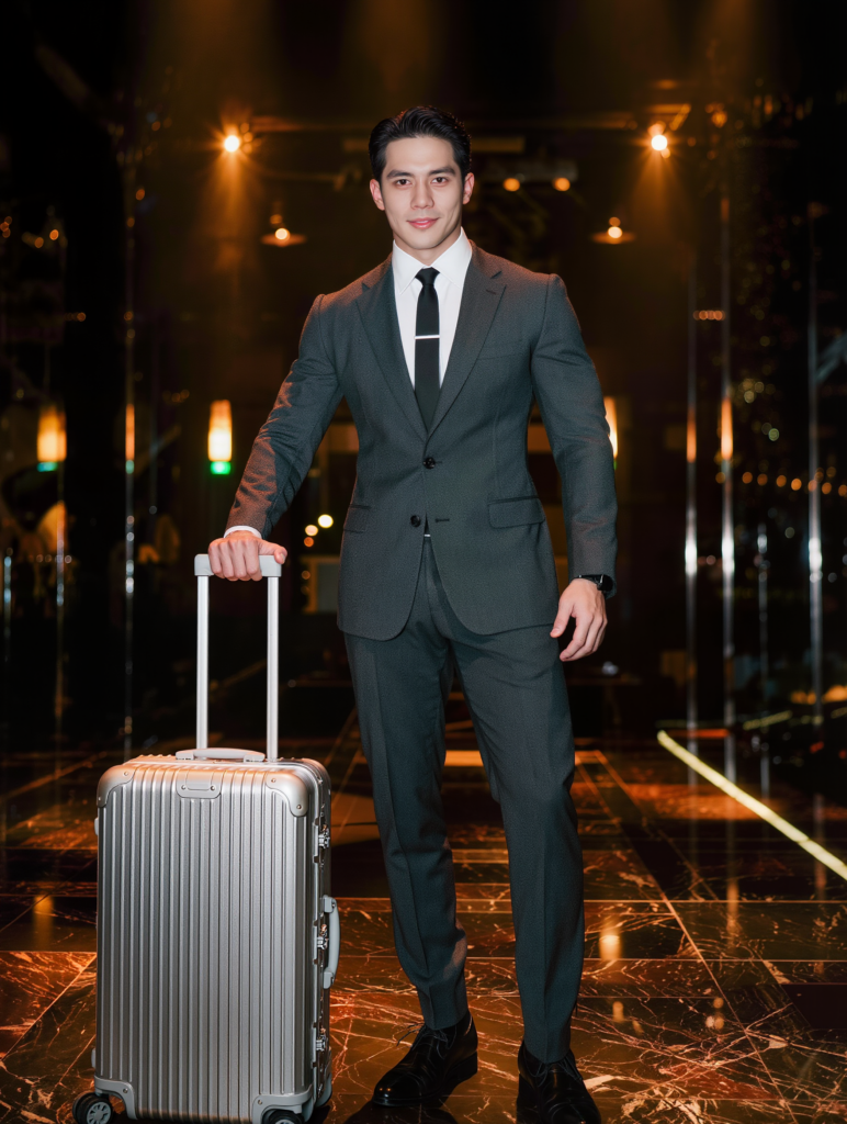 Sophisticated male revue performer at upscale NYC nightlife experience